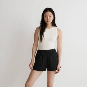 NWT Madewell Black Pull on Cotton Casual Preppy Athletic Shorts Women's Size S